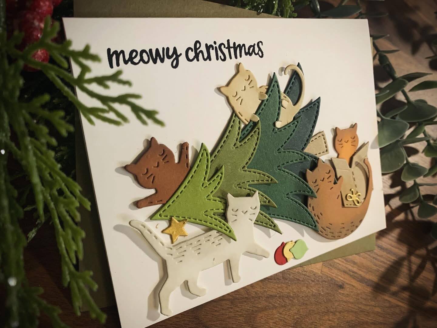 Mischievous Cat Christmas Card