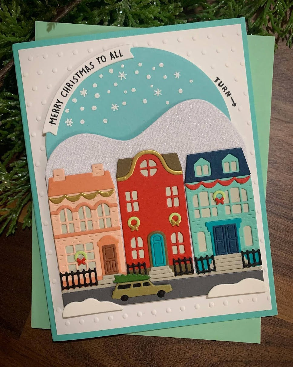 Interactive Christmas Village Card