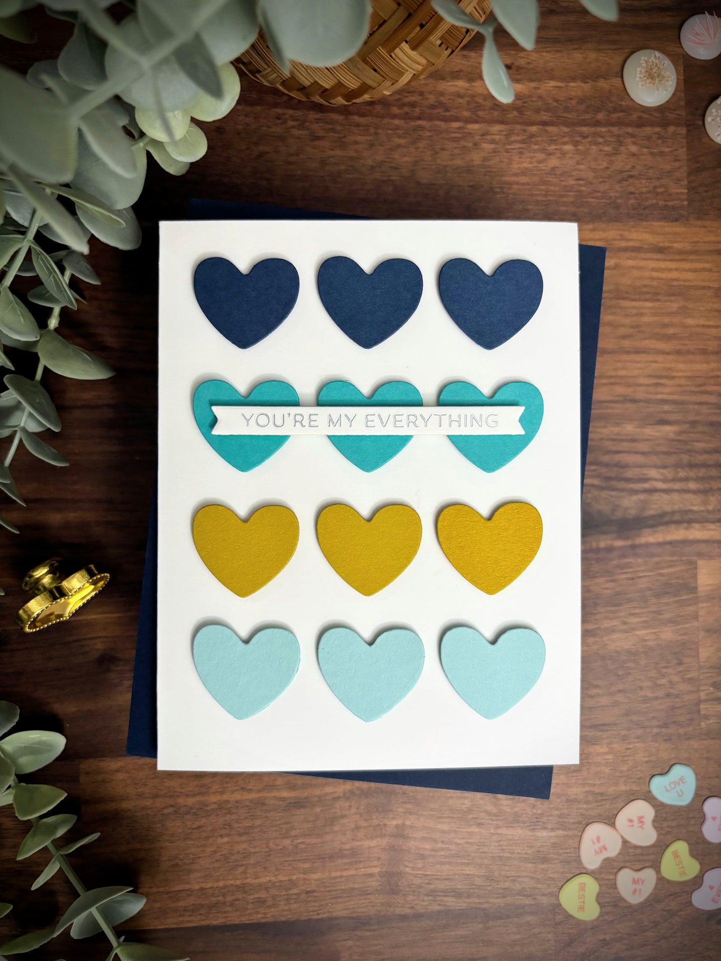 Modern Hearts (Blue + Yellow) (Valentine's Day)