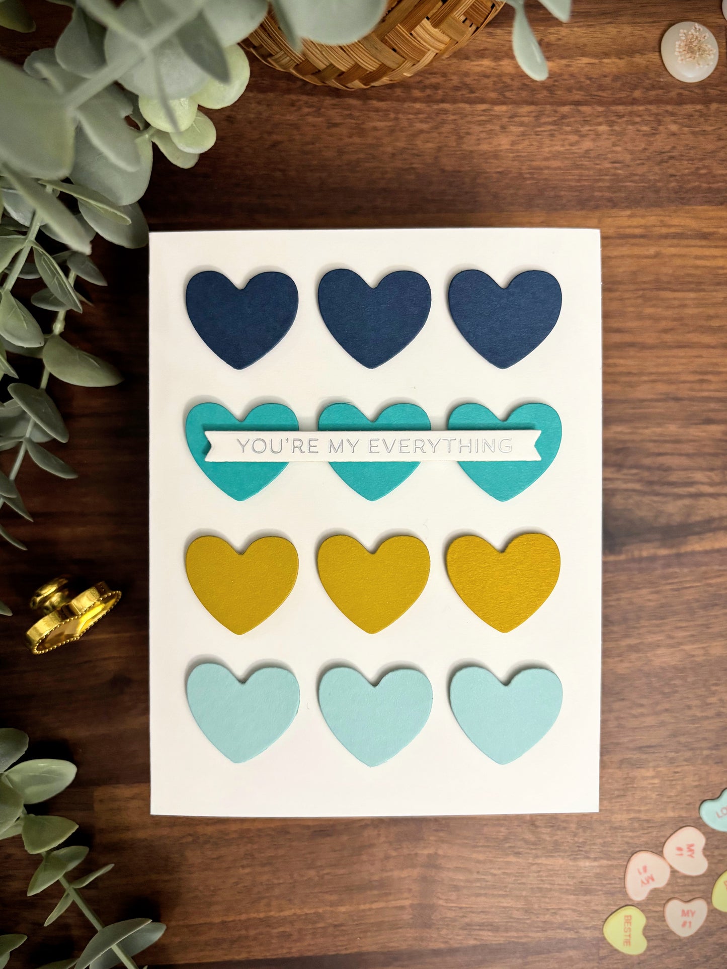 Modern Hearts (Blue + Yellow) (Valentine's Day)