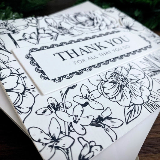 Letterpress Florals - Garden Thanks (Thank You Card)