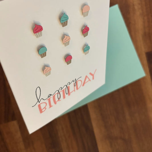 3D Cupcakes Birthday Card