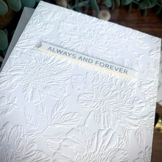 Letterpress White Peonies (Wedding / Engagement)