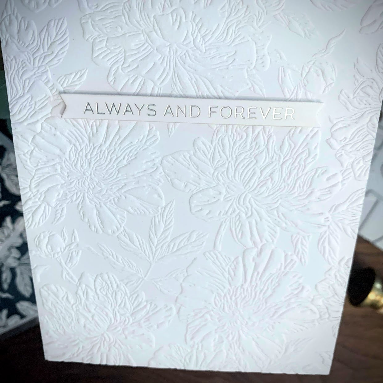 Letterpress White Peonies (Wedding / Engagement)