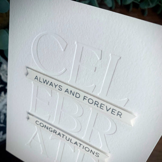 Letterpress "Celebrate" Wedding Typography (Wedding / Engagement)