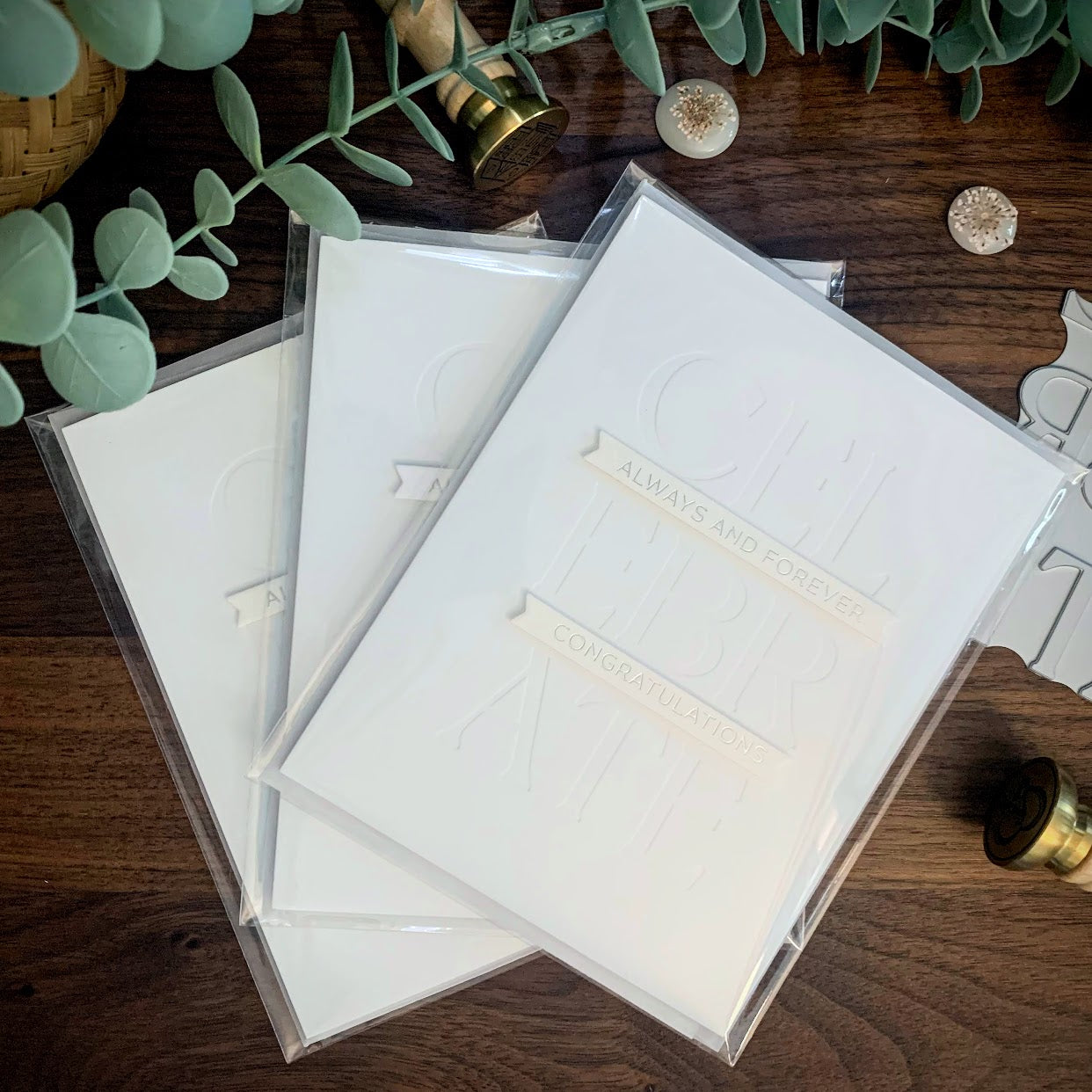 Letterpress "Celebrate" Wedding Typography (Wedding / Engagement)