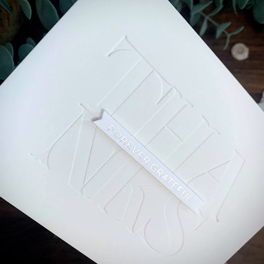 Letterpress Embossed "Thank You" Typography Card