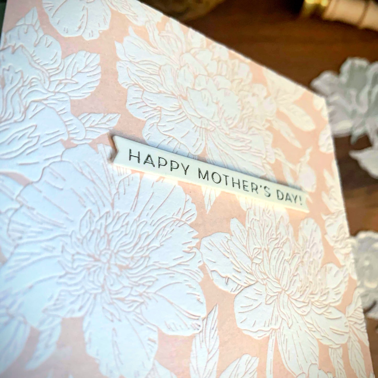 Pink Pressed Peonies Card (Mother's Day)