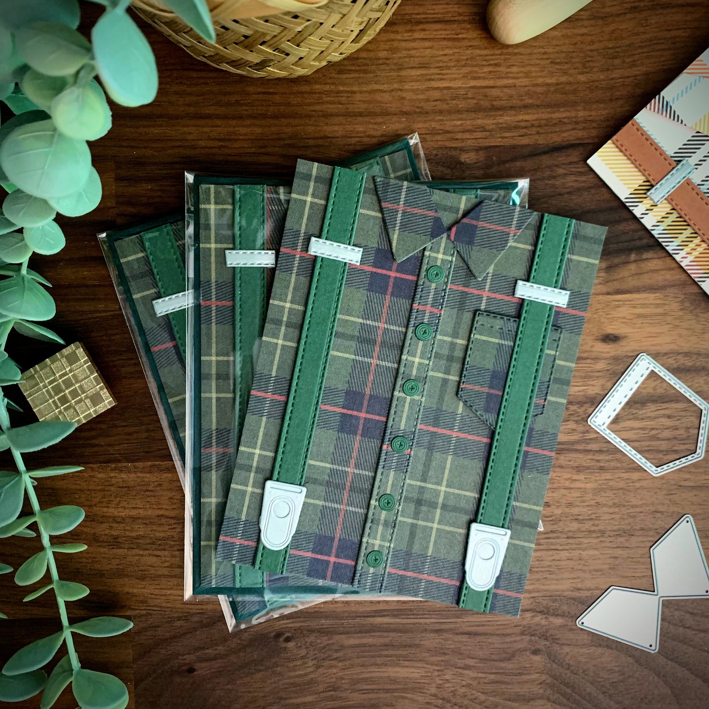 Plaid Shirt Card - Dark Green (All-Occasion)