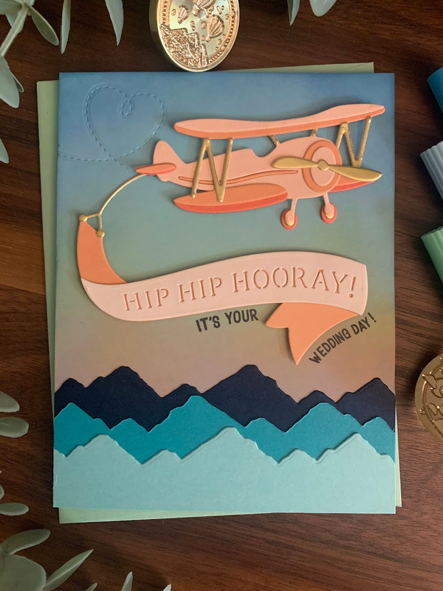 Plane and Mountains Scene Card (Wedding)