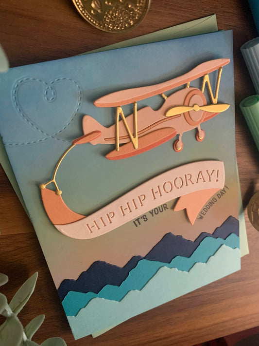 Plane and Mountains Scene Card (Wedding)