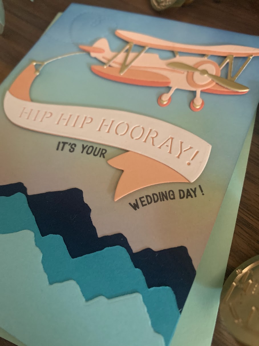 Plane and Mountains Scene Card (Wedding)