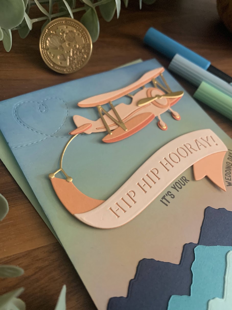 Plane and Mountains Scene Card (Wedding)