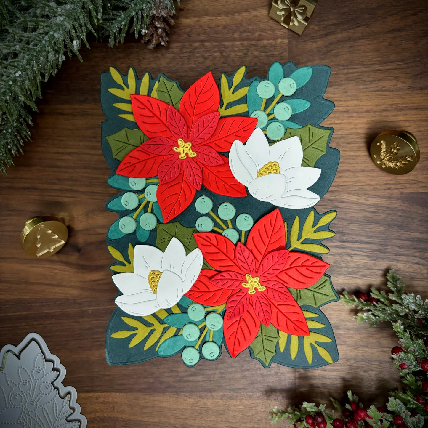 Festive Flowers Christmas Card