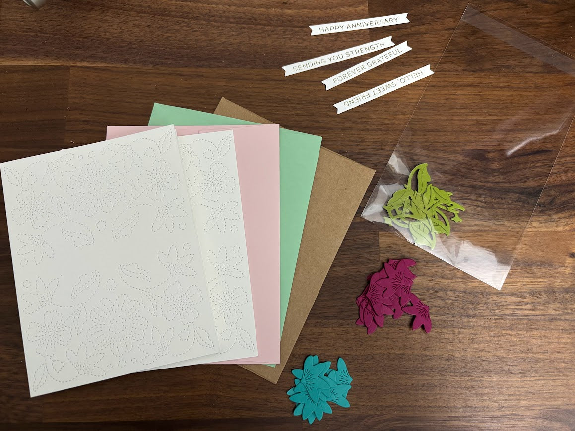 DIY Cardmaking Kit - Folk Floral Pattern **GREAT GIFT**