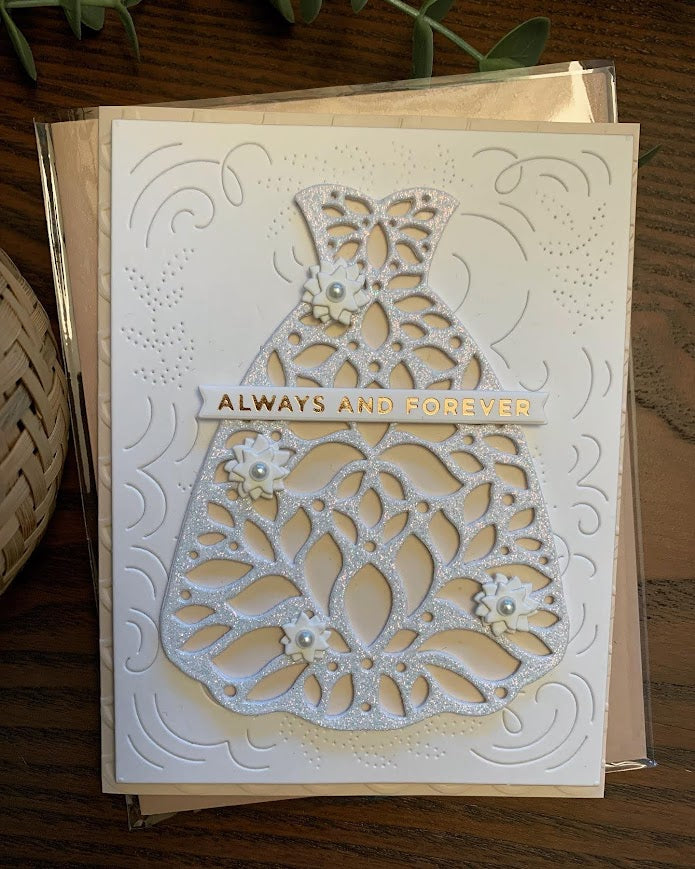 Sparkly Wedding Dress Card