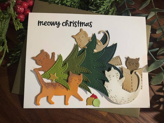 Mischievous Cat Christmas Card