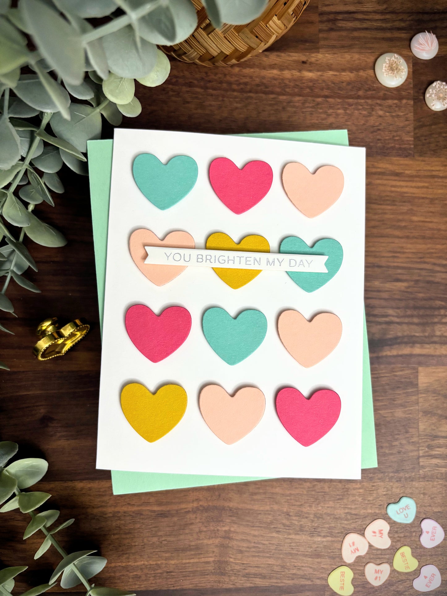 Modern Hearts (Pink + Yellow) (Valentine's Day)