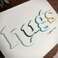 Hugs Typography (Love Themed Card)