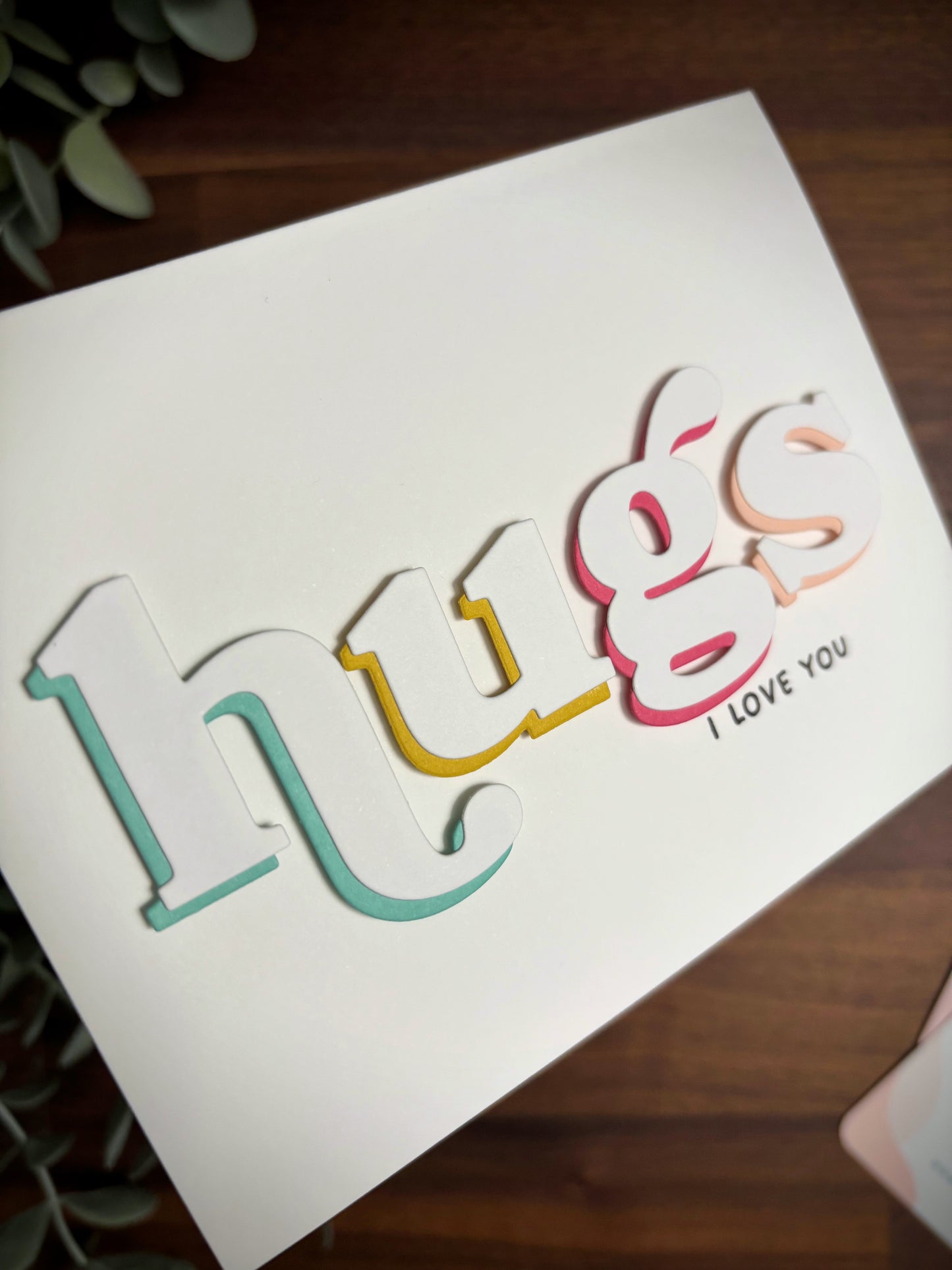 Hugs Typography (Love Themed Card)