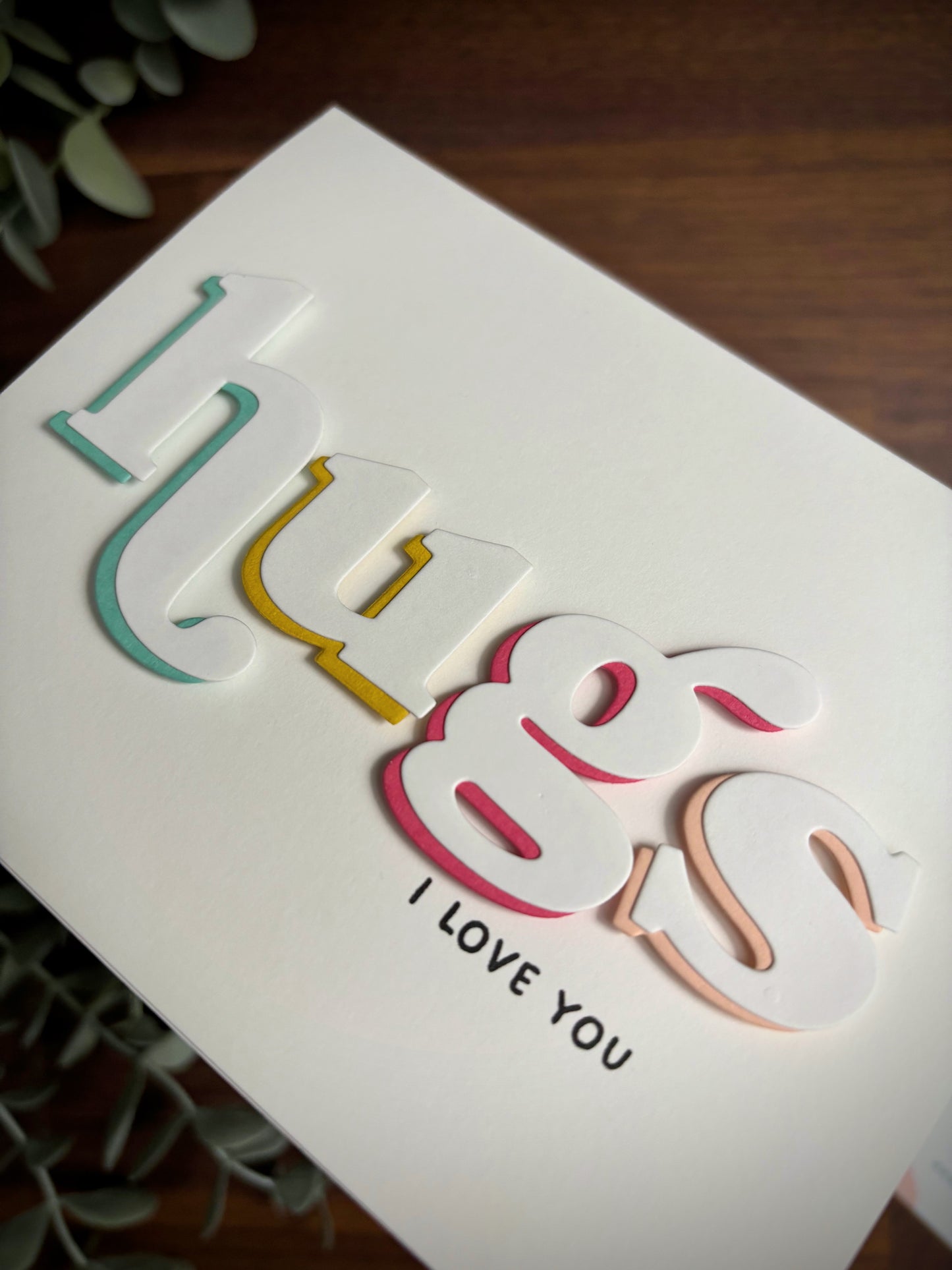 Hugs Typography (Love Themed Card)