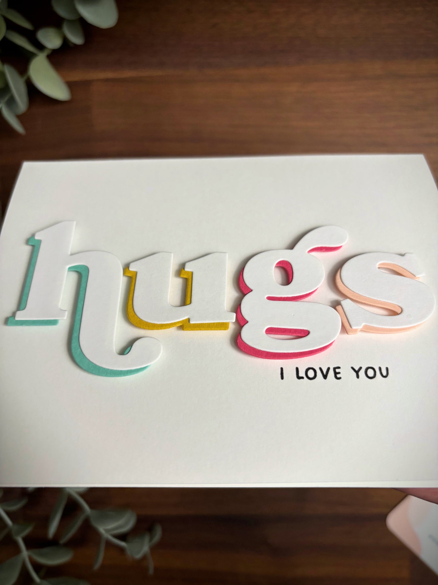 Hugs Typography (Love Themed Card)