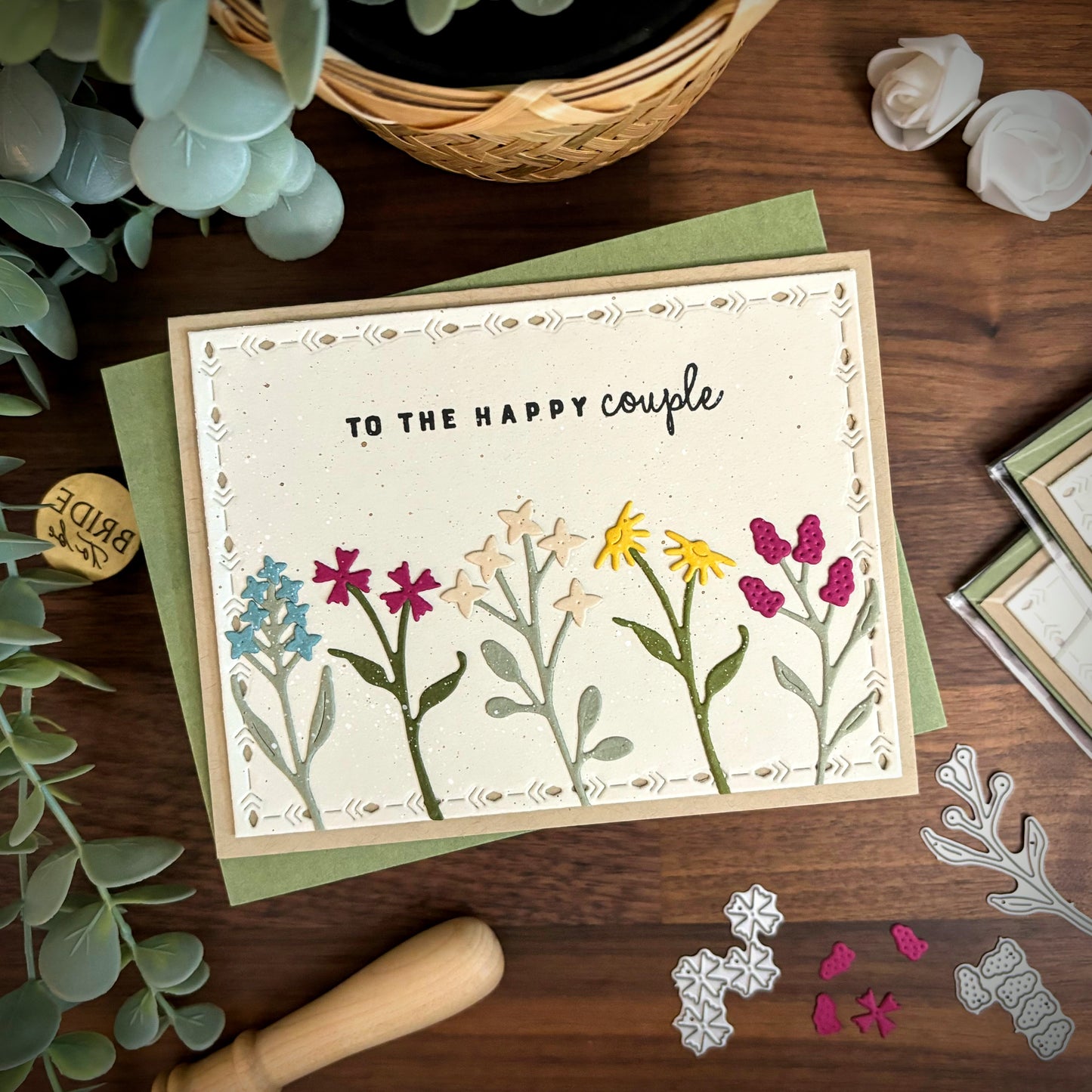 Boho Wildflowers Wedding Card