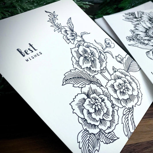 Letterpress Florals - Best Wishes (All-Occasion Card)