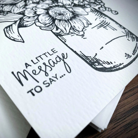 Letterpress Florals - Sunflower Jar (All-Occasion Card)