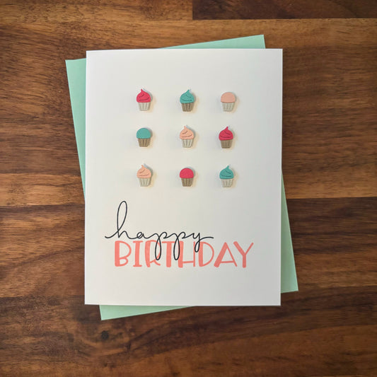 3D Cupcakes Birthday Card