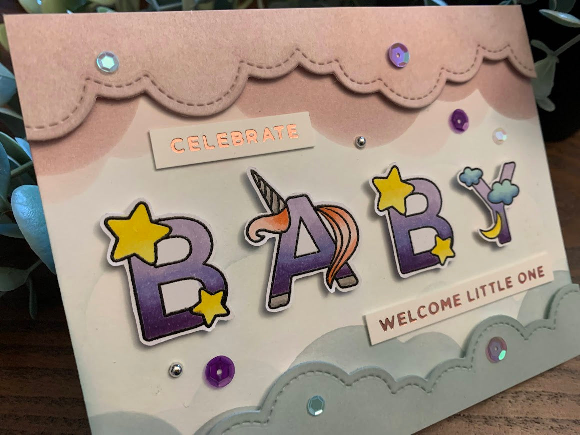 Whimsical CUSTOM Baby Name Card