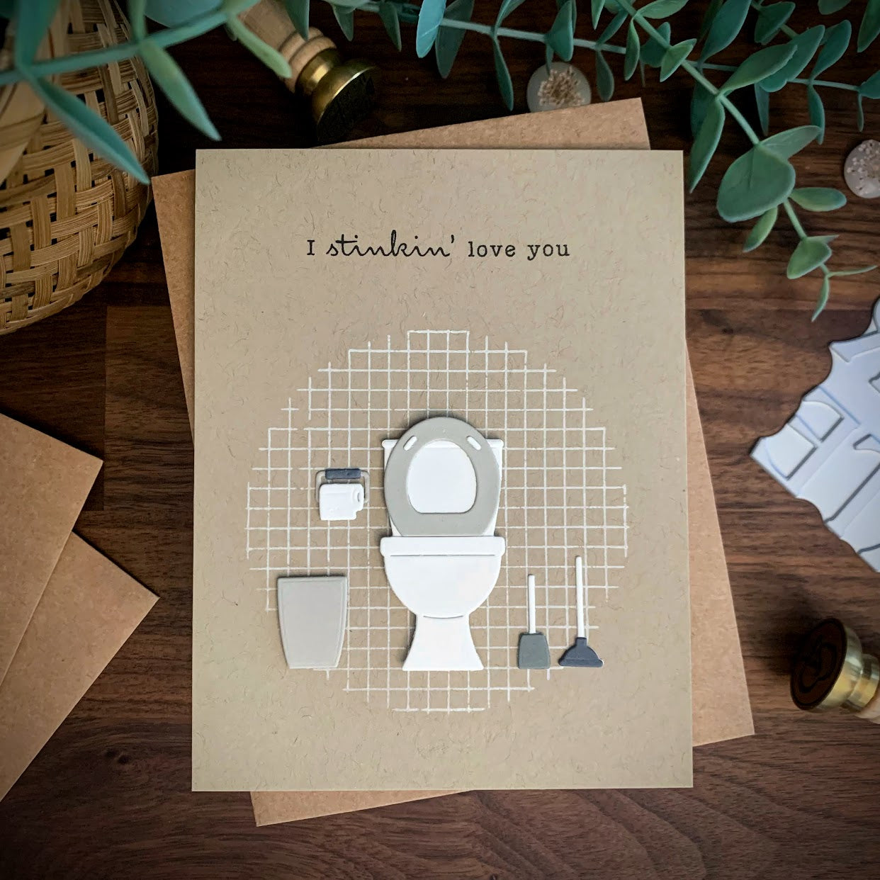 Toilet "Love You" Card