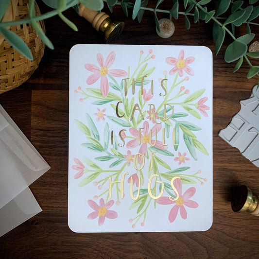 Gold Foil Spring Flowers Card (All-Occasion)