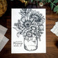 Letterpress Florals - Sunflower Jar (All-Occasion Card)