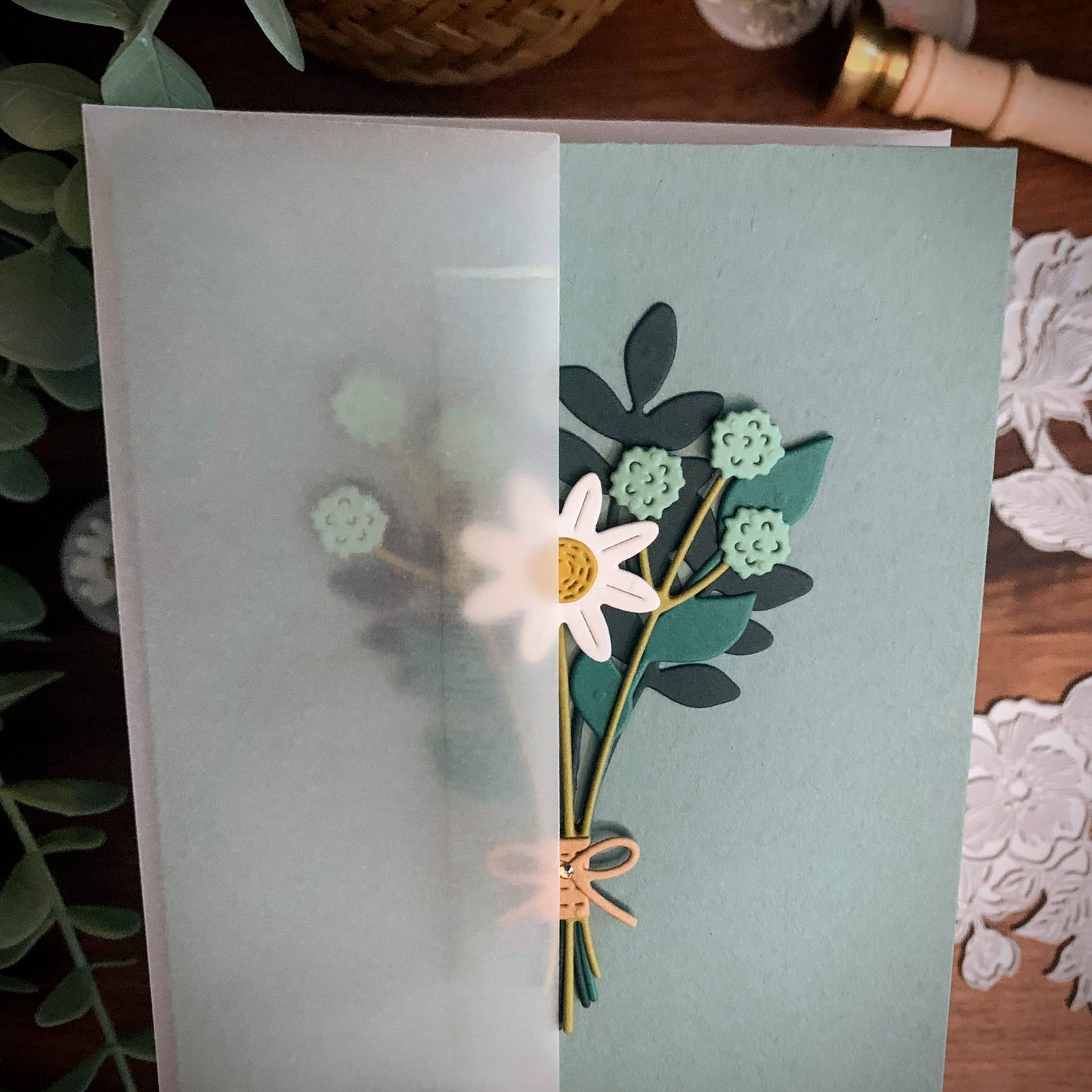 Simple Sage Bouquet Card (Wedding / All-Occasion)