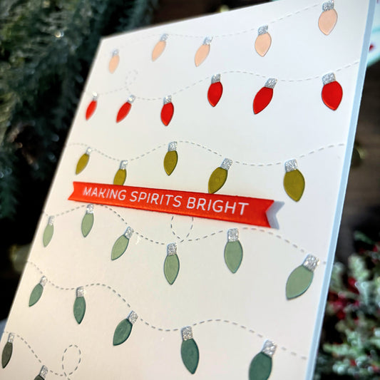 Christmas Lights Inlay Card (White)