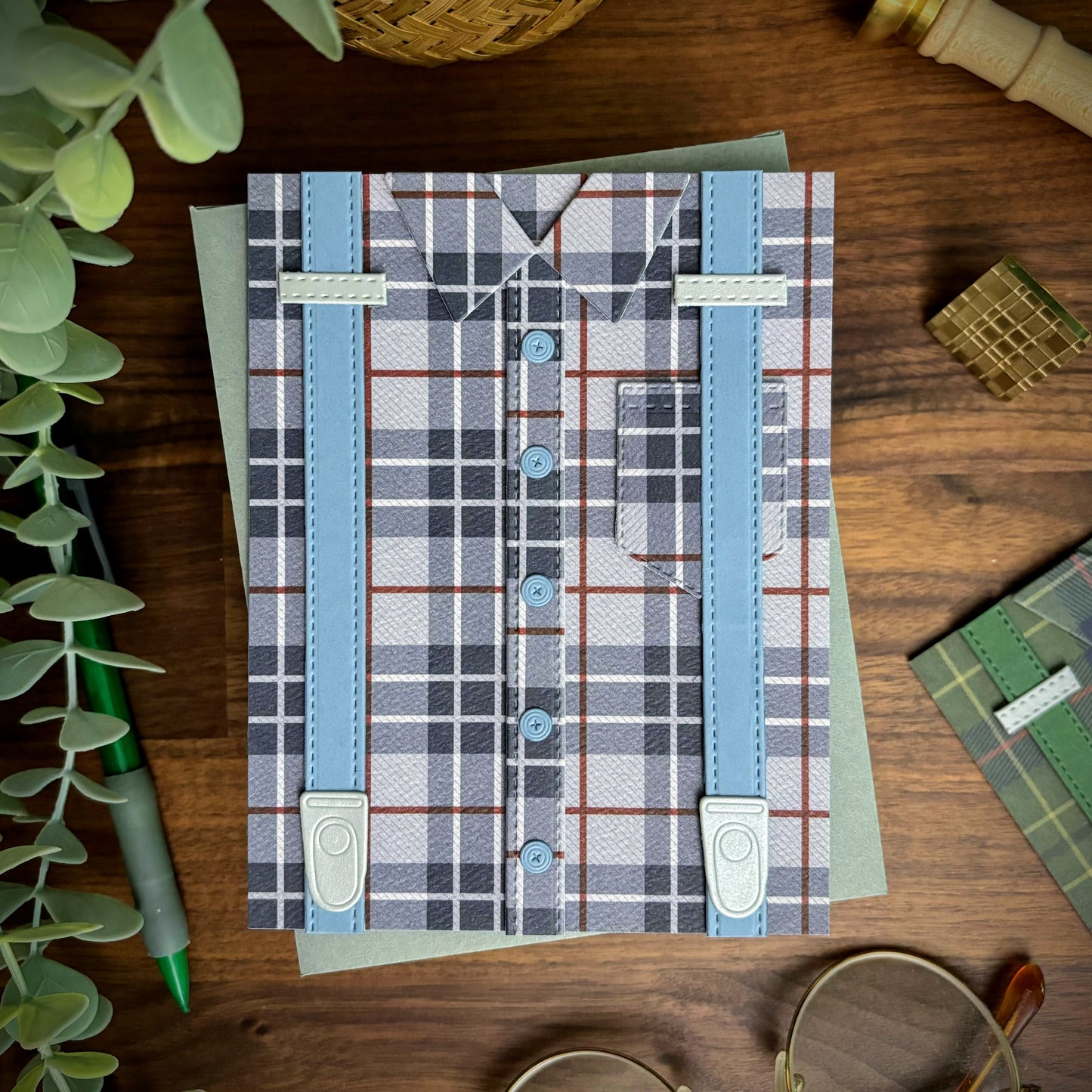 Plaid Shirt Card - Blue (All-Occasion)