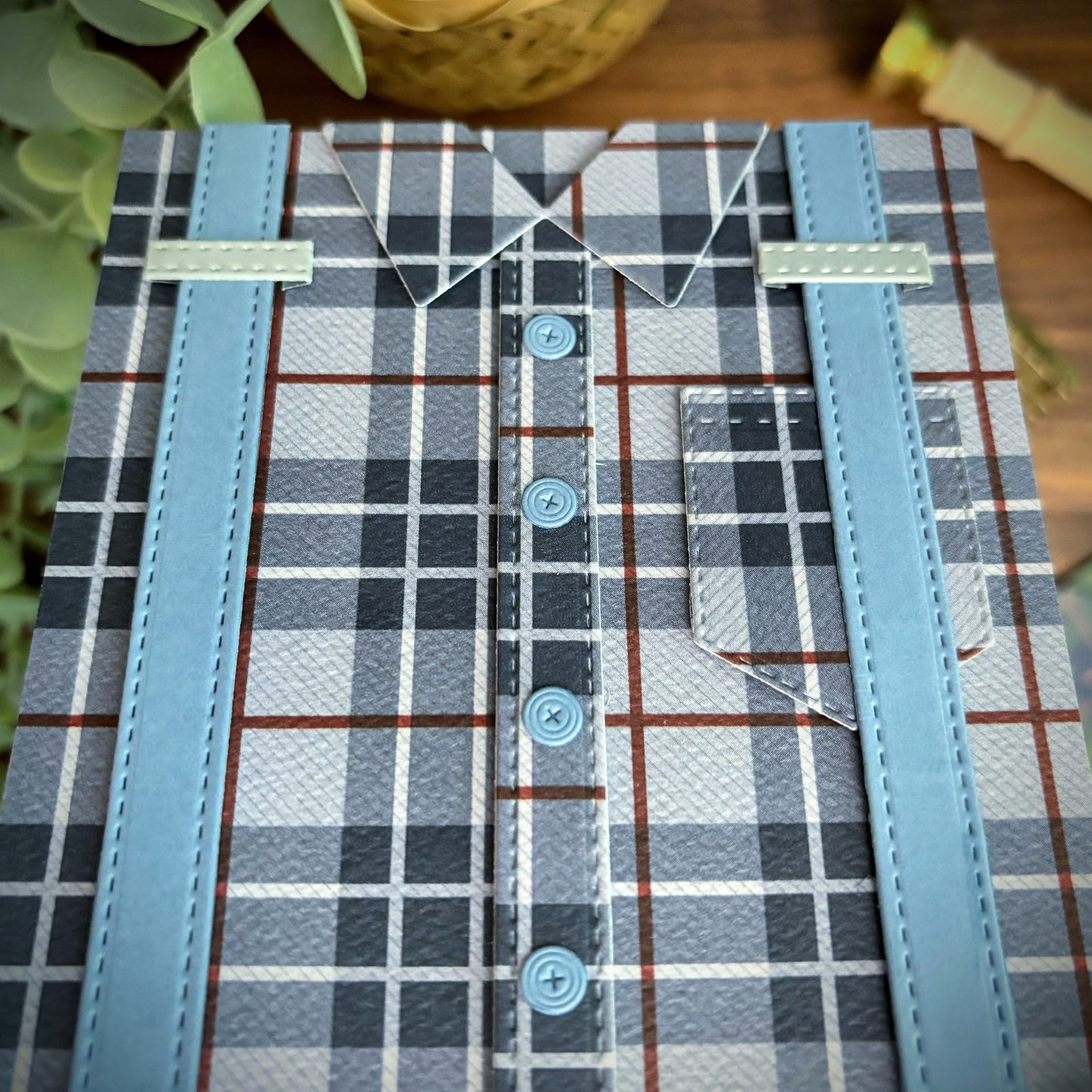 Plaid Shirt Card - Blue (All-Occasion)