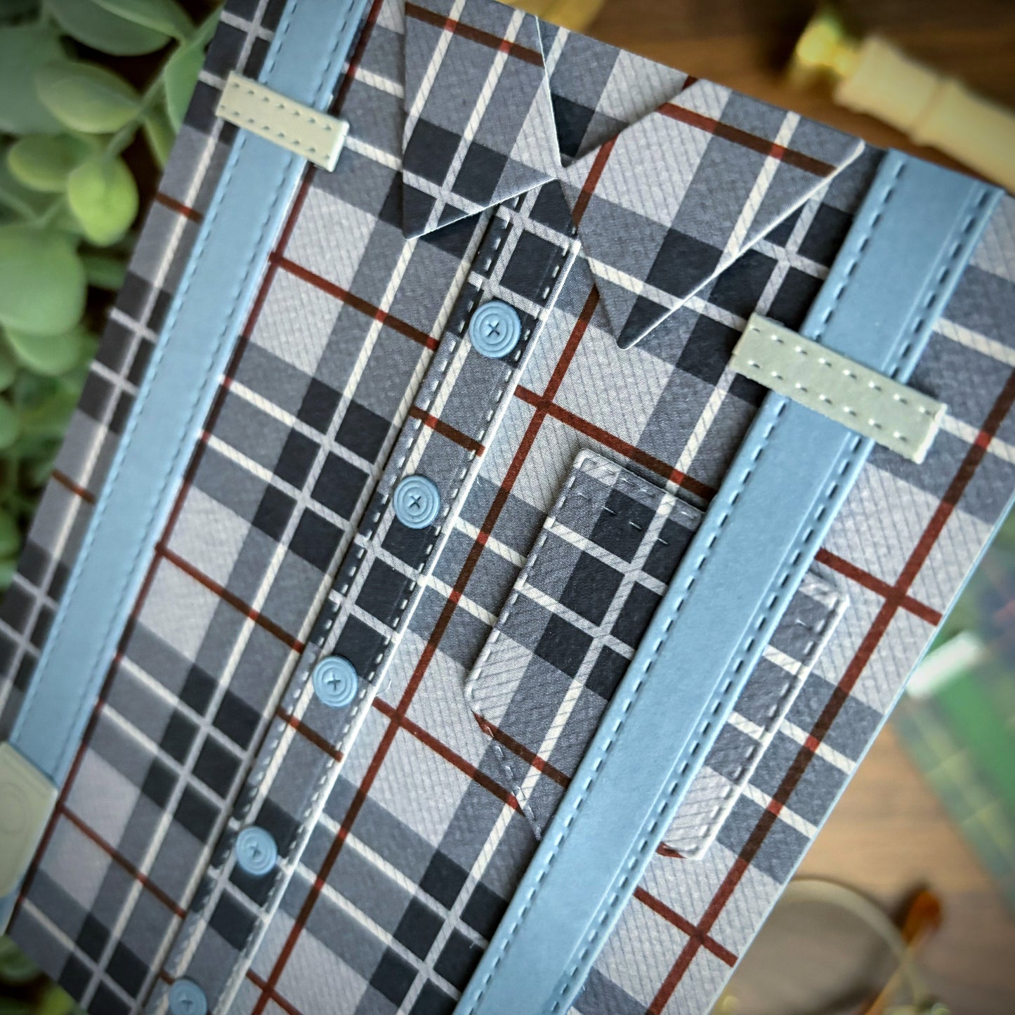 Plaid Shirt Card - Blue (All-Occasion)