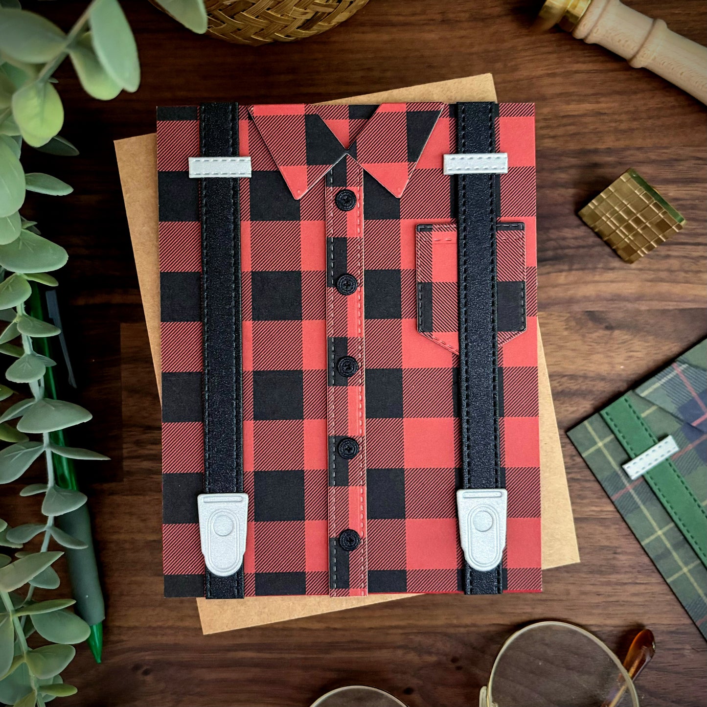 Plaid Shirt Card - Lumberjack Red (All-Occasion)