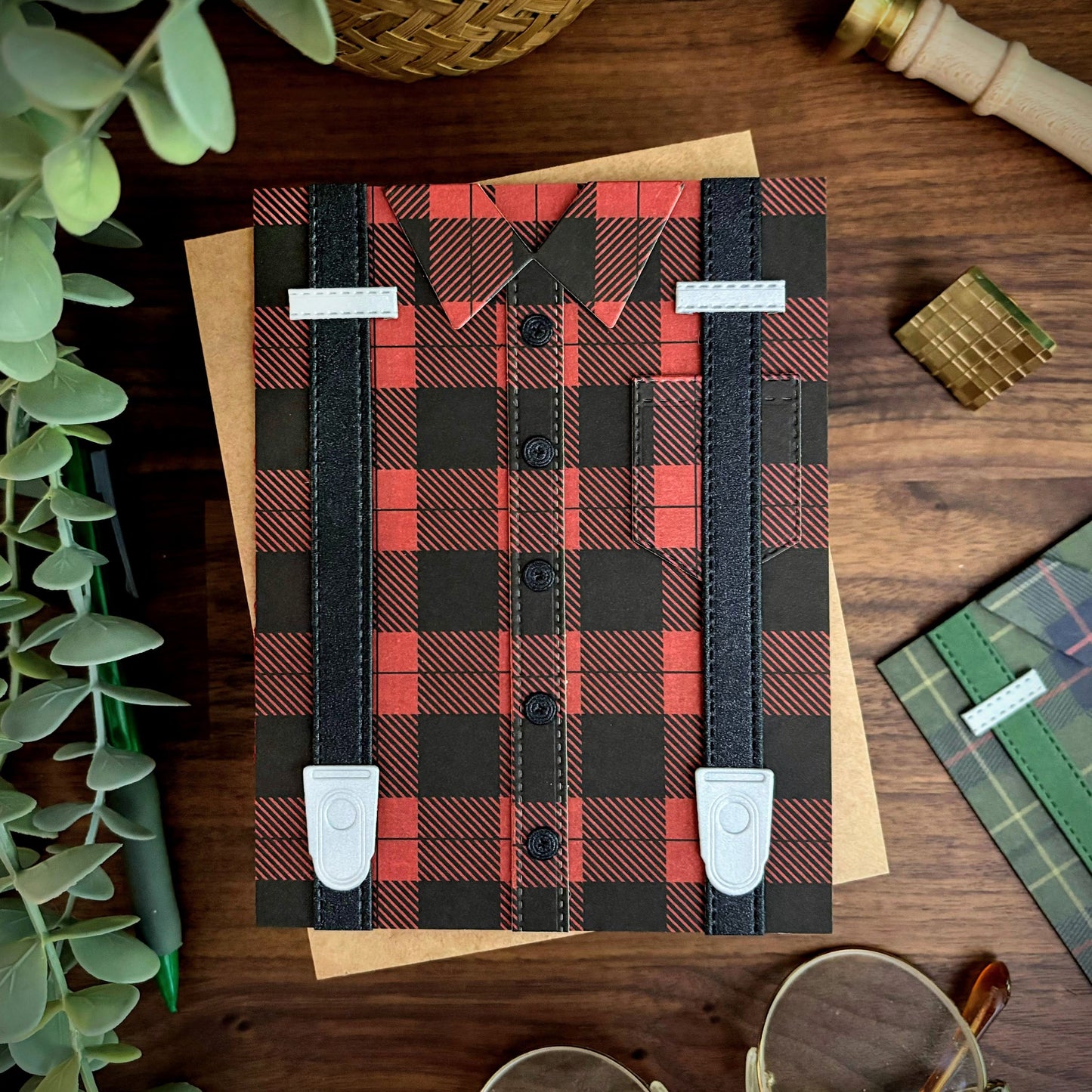 Plaid Shirt Card - Lumberjack Red (All-Occasion)