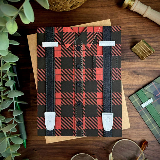 Plaid Shirt Card - Lumberjack Red (All-Occasion)