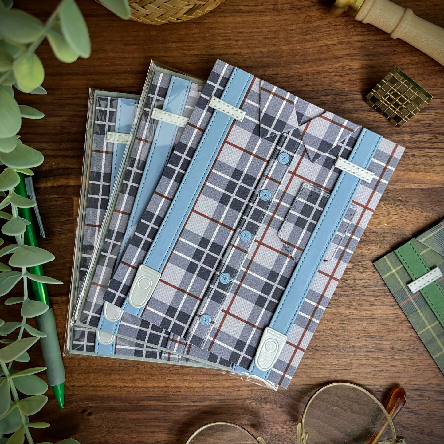 Plaid Shirt Card - Blue (All-Occasion)