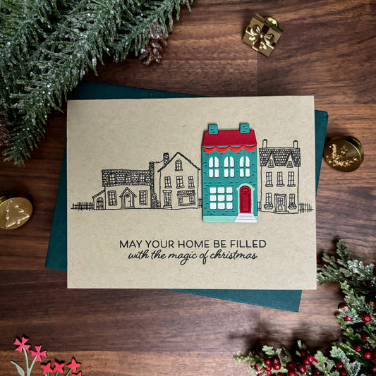 Christmas House Card (Green)