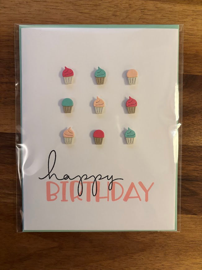 3D Cupcakes Birthday Card